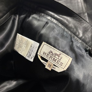HERMES black leather pants
