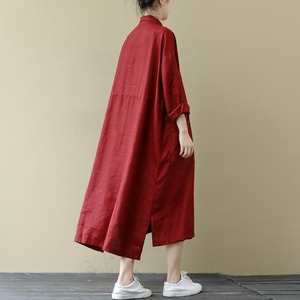 【再入荷】バックロングテール　シャツワンピース N WP114
