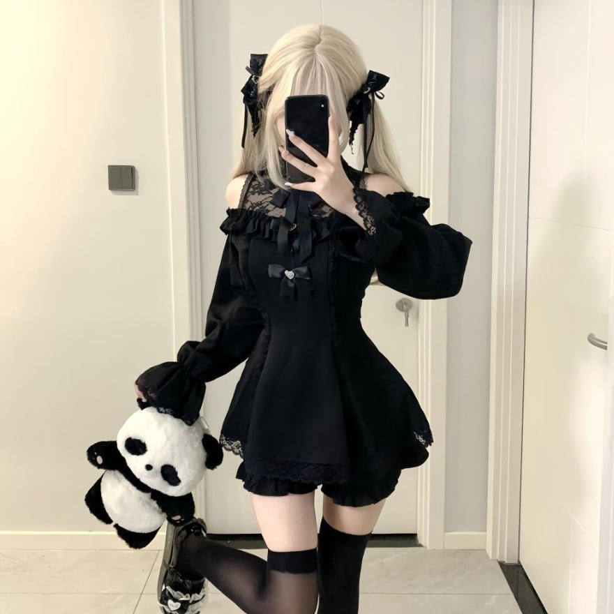 SEASONZ 地雷系 地雷女子 ゴスロリ ミニスカ 原宿スタイル 病み可愛い ダークファッション