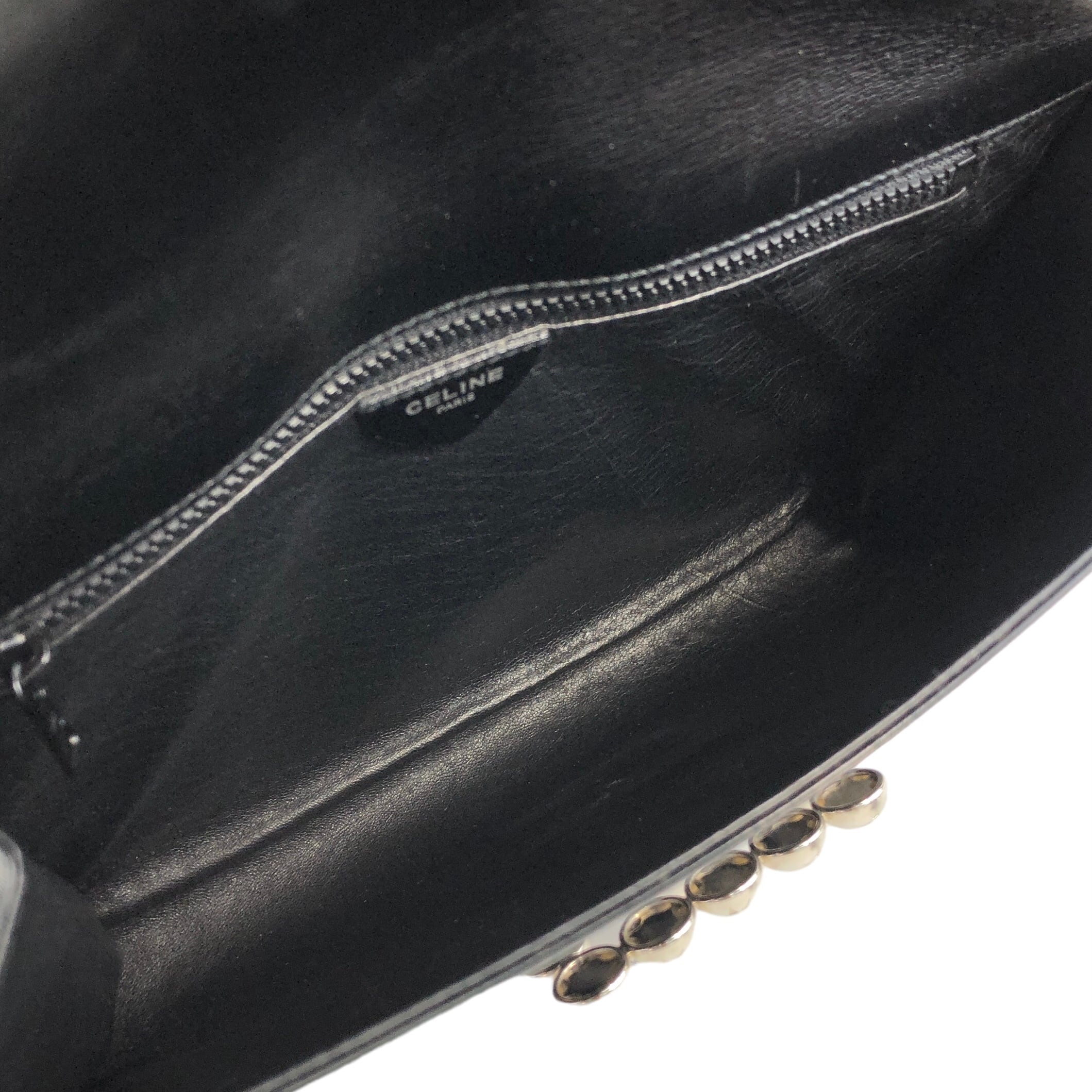 CELINE セリーヌ スターボール クラッチバッグ ブラック レザー