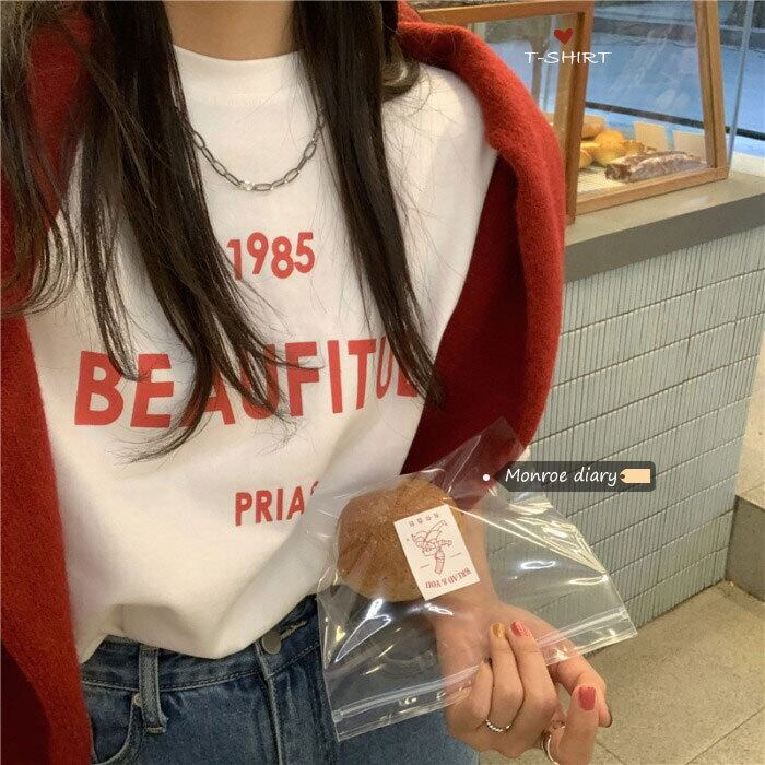 Tシャツ シャツ ホワイトオータムウィンタールーズトップス 秋物 冬物 モンロー87900426969