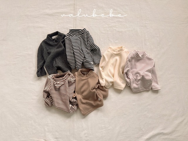 【予約】Stripe Half-neck Tee (Bebe, Kids)