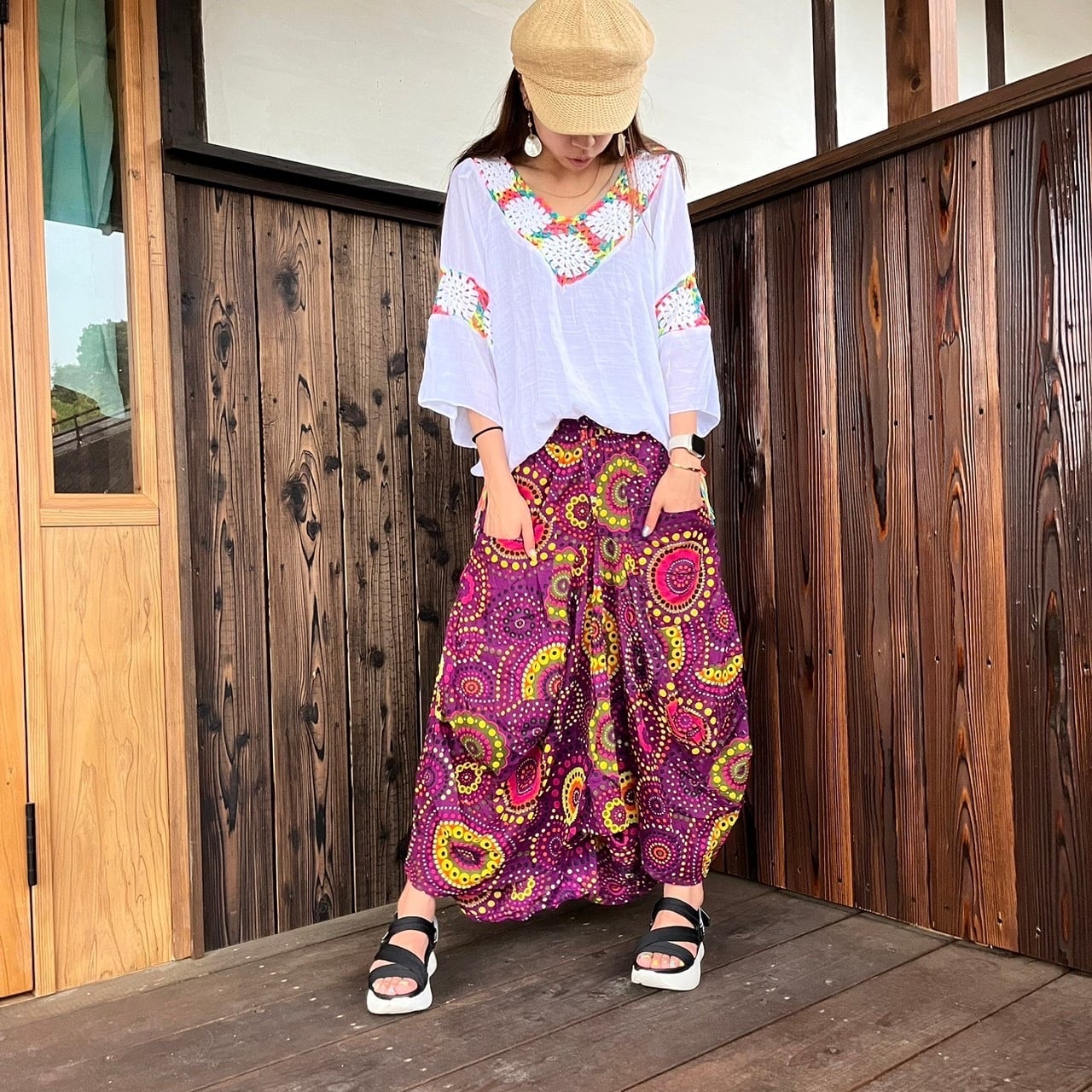 花火柄変形スカート | アジアン雑貨ルチュ