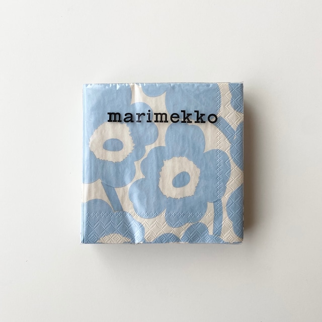 2022春夏【marimekko】カクテルサイズ ペーパーナプキン UNIKKO クリームxライトブルー 20枚入り