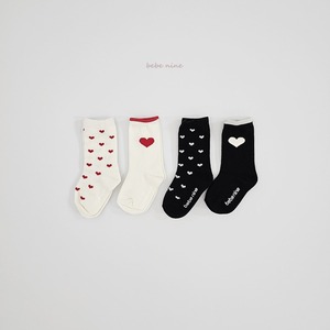予約：Nine heart knee socks set〔bebenine〕