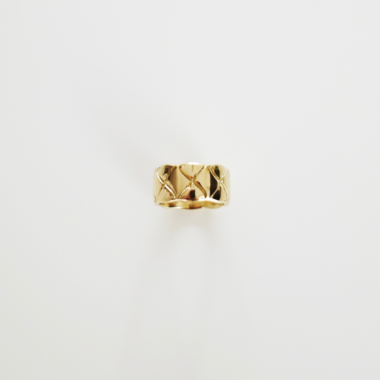 FJewelryProducts | Stainless f Crash Ring【GOLD】 | 金属アレルギー対応 リング 【f-r-004gd】