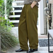 rayon blend khaki tuck slacks