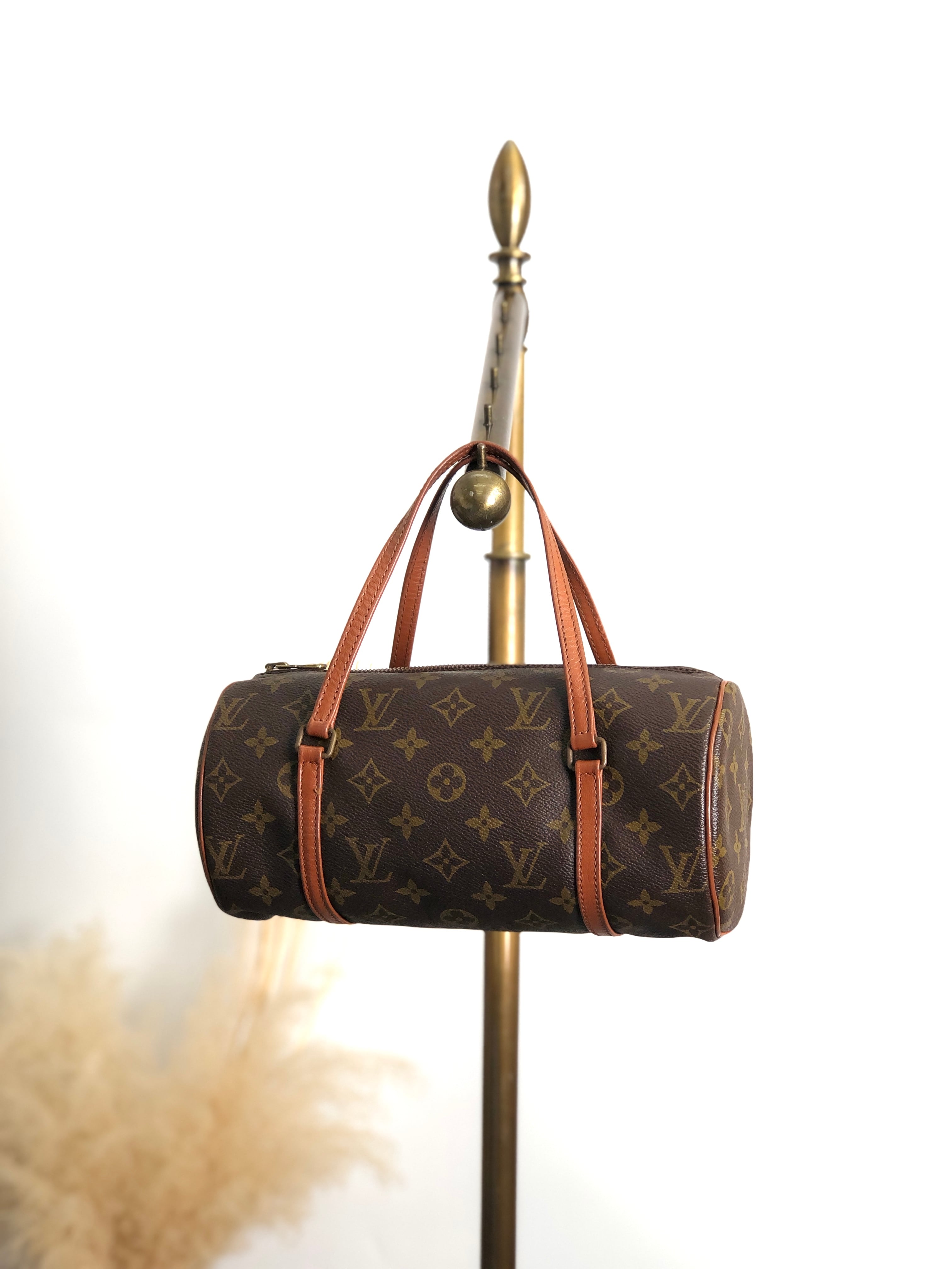 LOUIS VUITTON ルイヴィトン モノグラム ハンドバッグ ブラウン PVC 