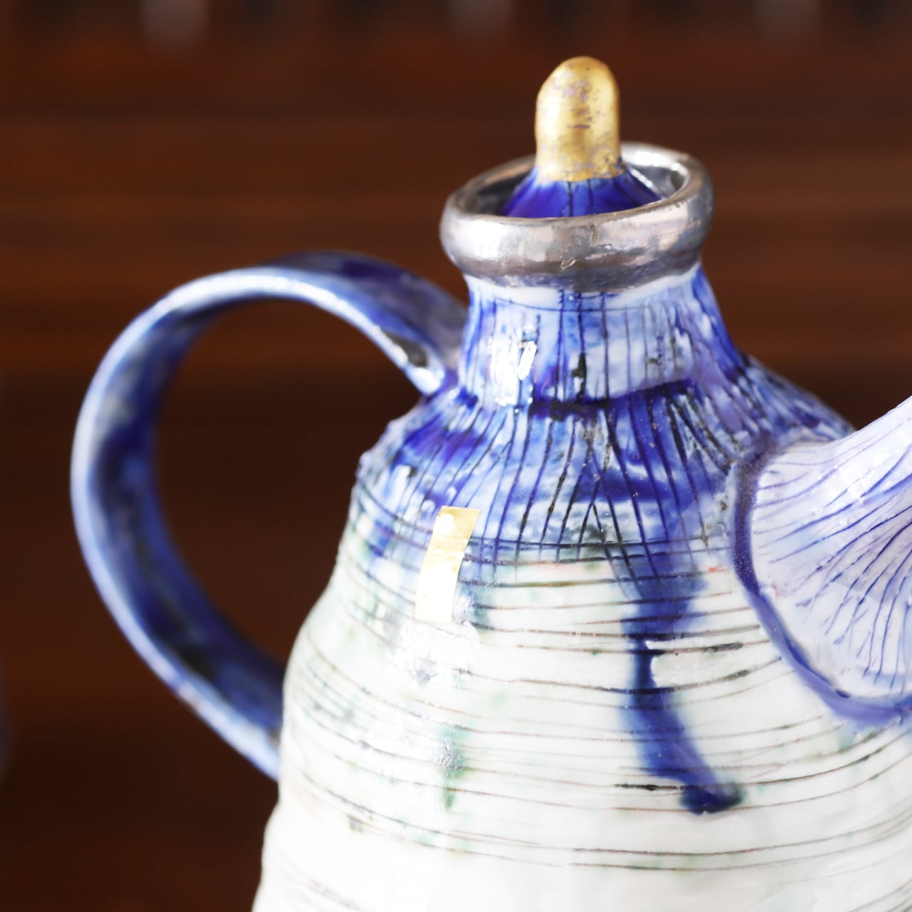 松尾貞一郎 ｜ 瑠璃 酒器セット（注器1点・ぐい呑み2点）貞土窯