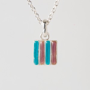 STRIPE M aqua & grape - necklace -