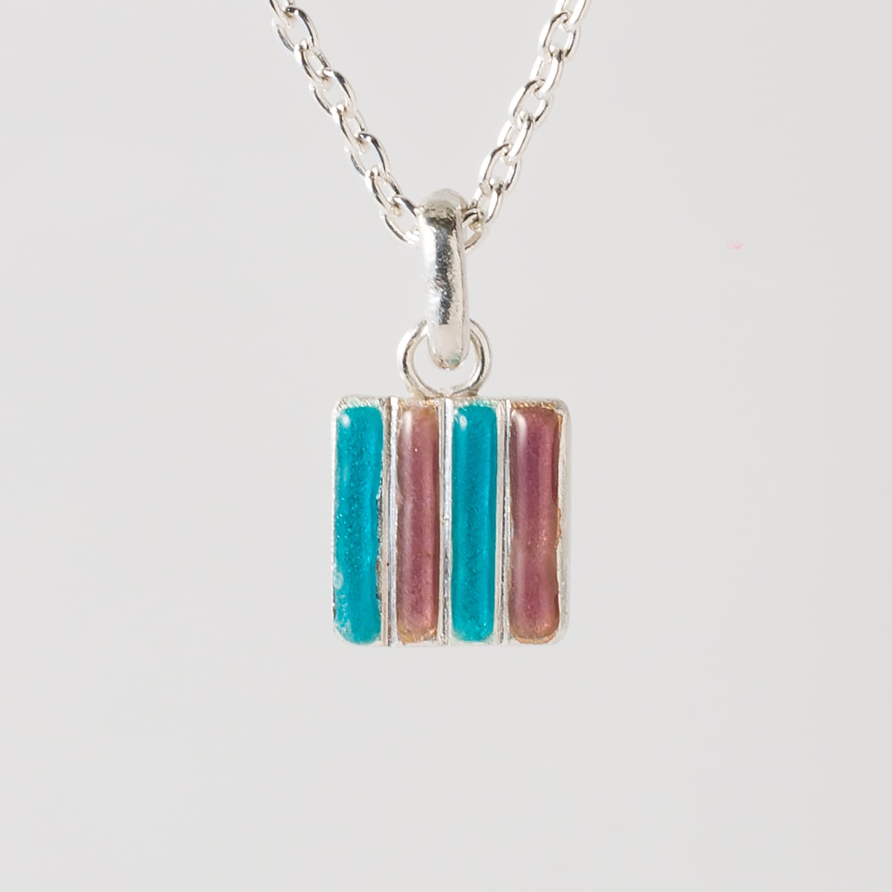STRIPE M aqua & grape - necklace -