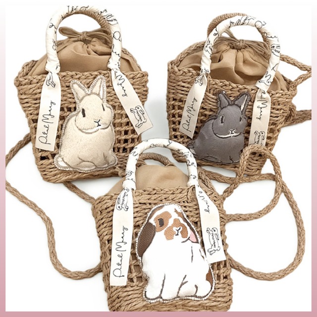 【新色入荷♪】Petal Merry　かごバッグ　うさぎ.