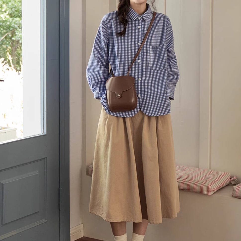 ギンガムチェック柄ブラウス ・5613 | Lehtia - レフティア｜淡色