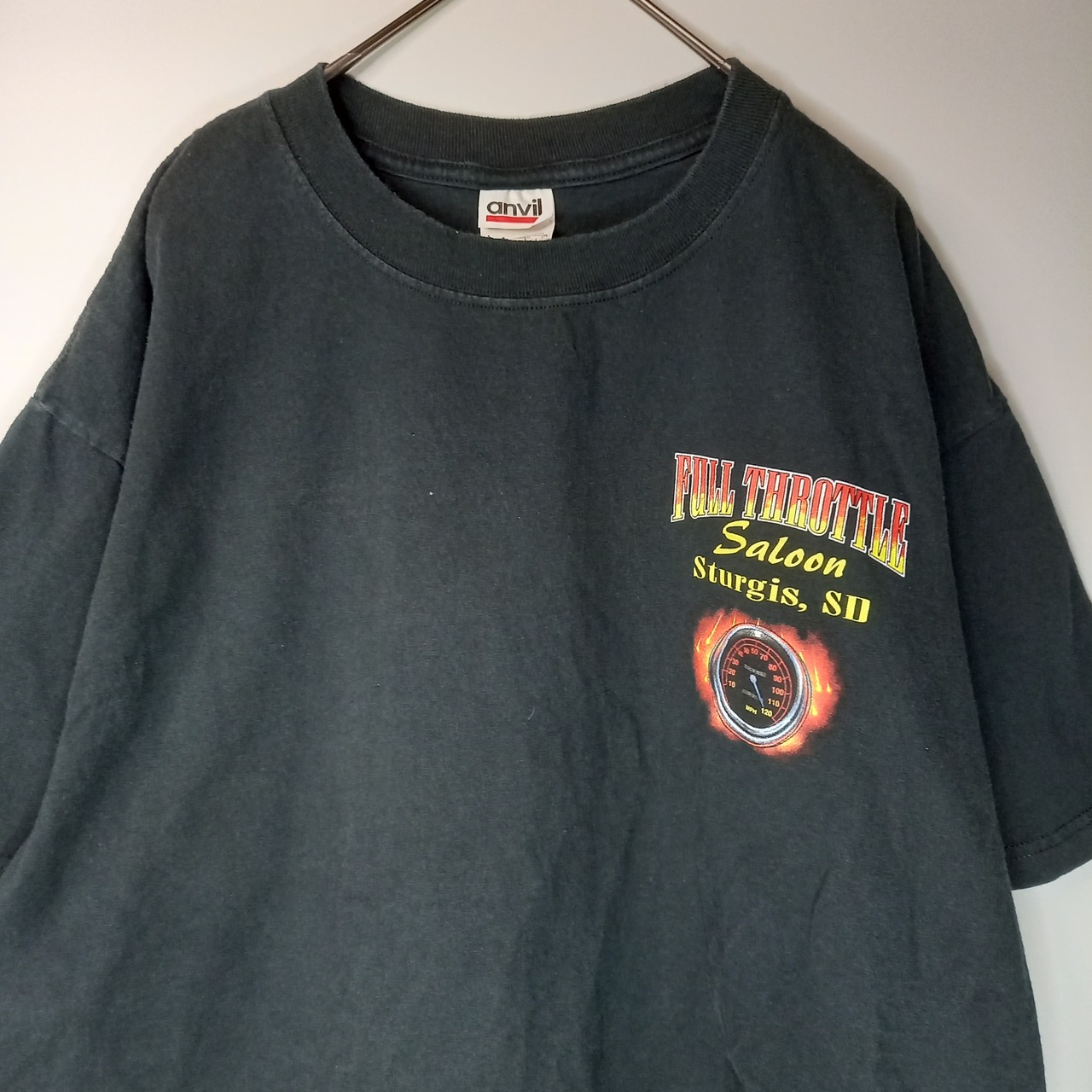 ANVIL　半袖　プリントTシャツ　背面プリント　USAコットン　L