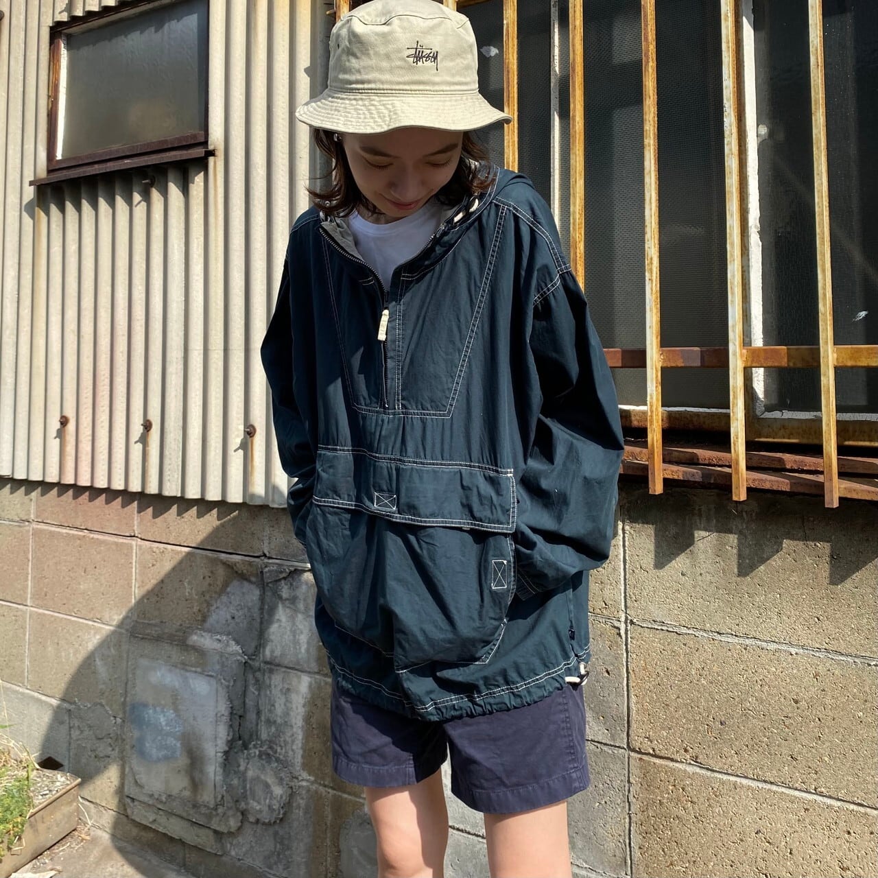 Old GAP コットン プルオーバー ネイビー M 90s