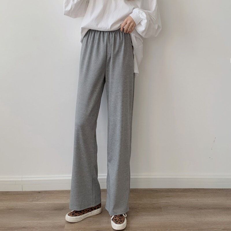 グレーパンツ レディースルーズ薄手スプリングハイウェストウェストカジュアル 春物 YY-ファッション86618763838