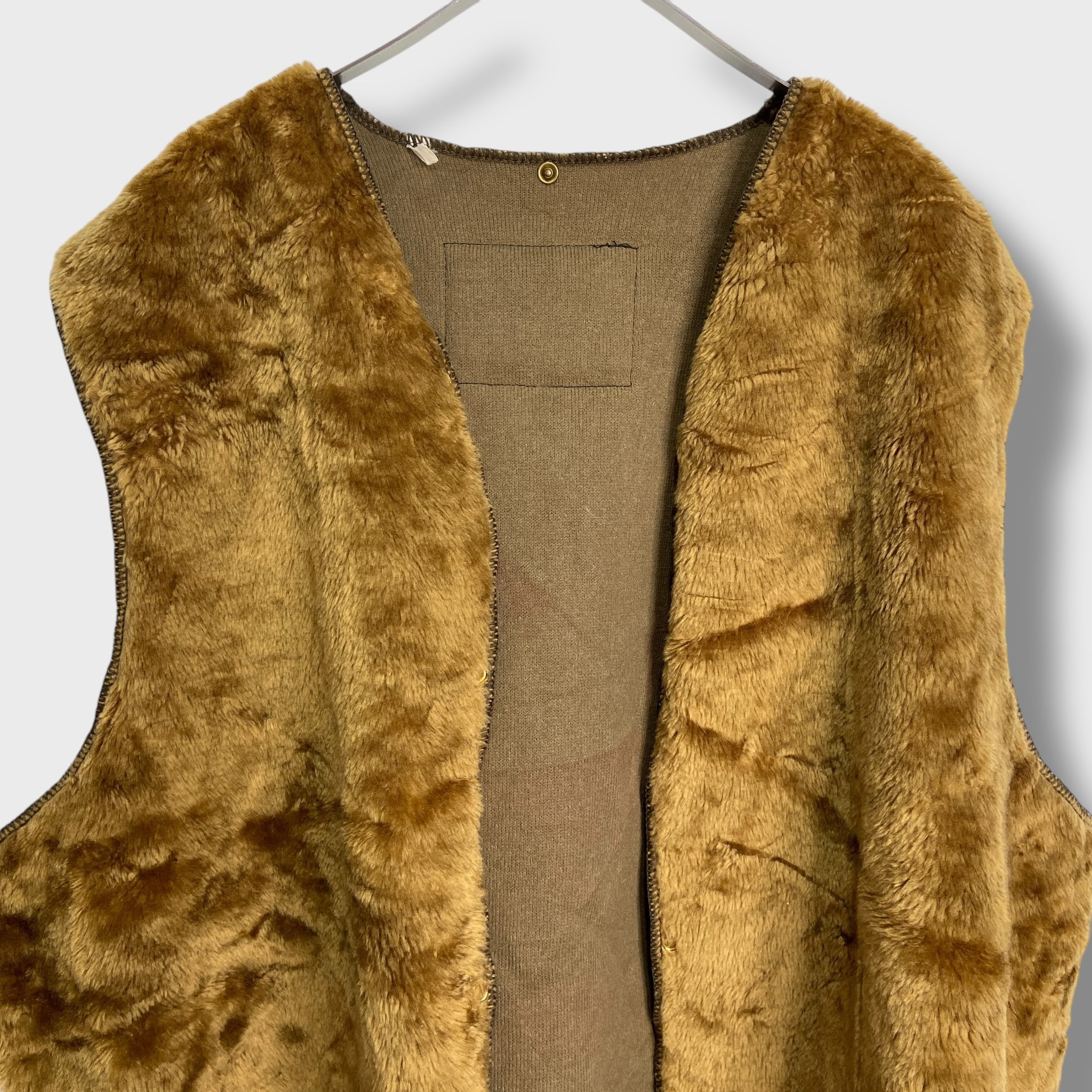 Barbour バブアー ボアライナーベスト リバーシブル ブラウン XL相当