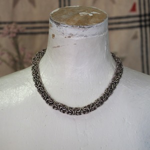 ITALY Silver925【69.7g】Heavy Byzantine Chain Necklace イタリア製 シルバー925 ビザンチンネックレス