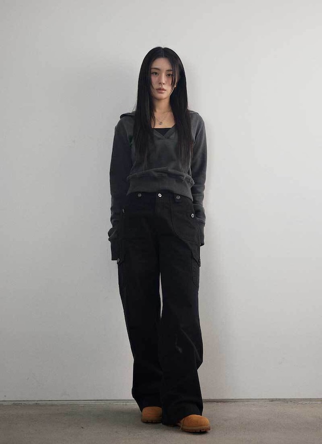 [as”on] JED CARGO PANTS / BLACK 正規品 韓国ブランド 韓国通販 韓国代行 韓国ファッション as on ason エズオン アズオン