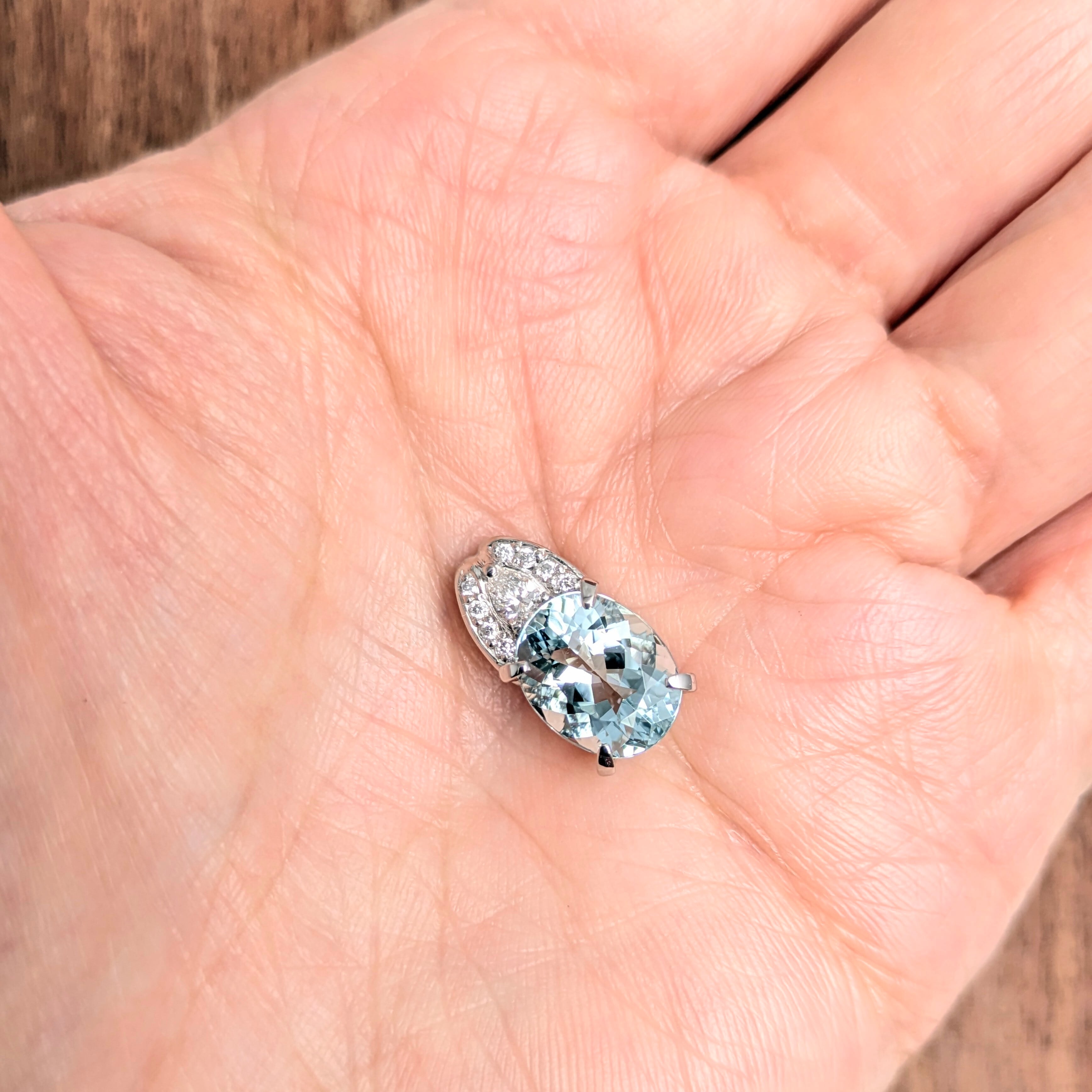 Pt900アクアマリンペンダントヘッド アクアマリン 2.54ct ダイヤモンド