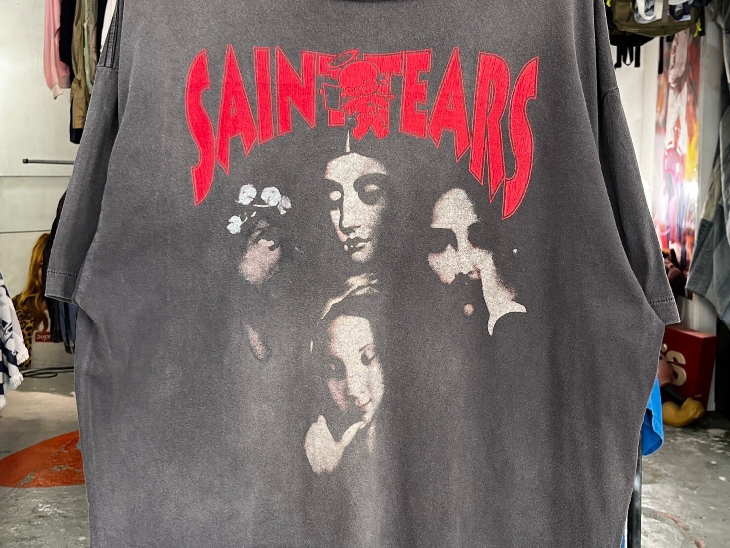 SAINT MICHAEL × DENIM TEARS FACES SS TEE BLACK XL 53276 | BRAND 