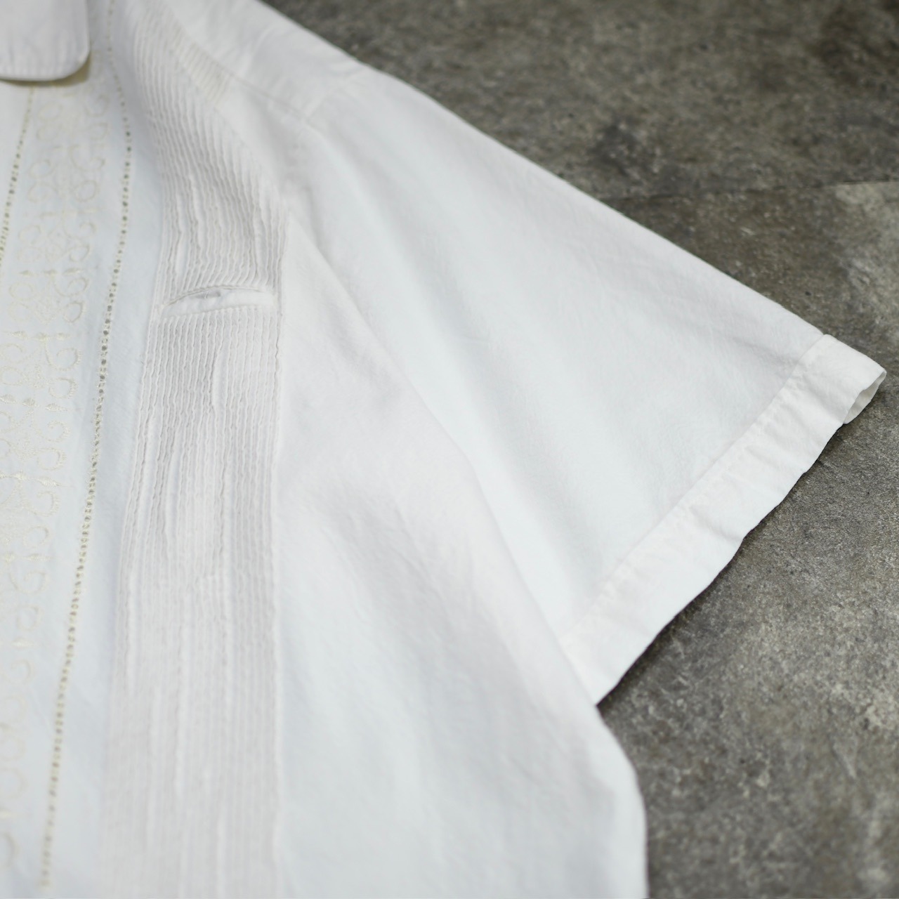 ~80's 3pocket cuba shirt white