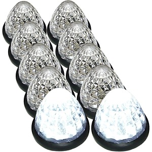 【努力特価】【Customize】トラック用 マーカーランプ サイド マーカー 16LED 24V用 標識 ランプ 汎用 10個 セット ブルー/イエロー/ブルー・レッド/イエロー/レッド/ホワイト/グリーン/ピンク 各色あり (ホワイト)