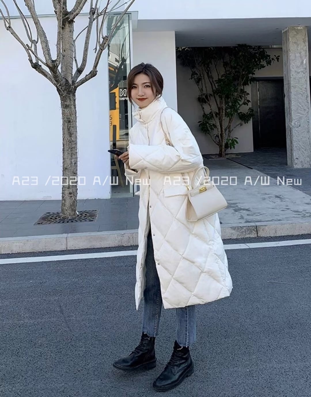 キルティングロングコート AJ−3396-A03