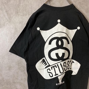 STUSSY 00s chanel logo back print T-shirt size M 配送A