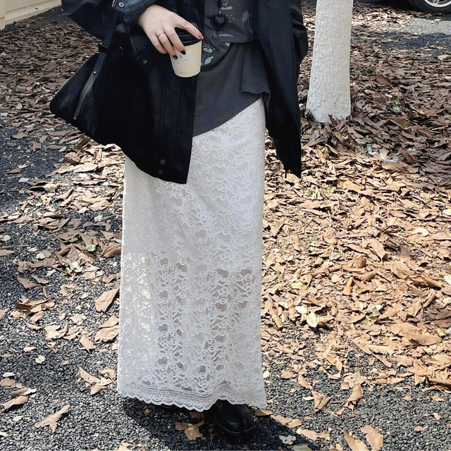 lace tight long skirt J00094
