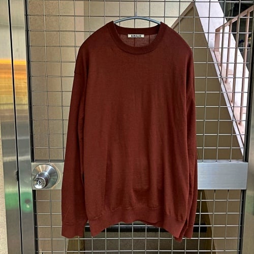 AURALEE オーラリー CASHMERE HIGH CAUGE KNIT カシミアニット エンジ