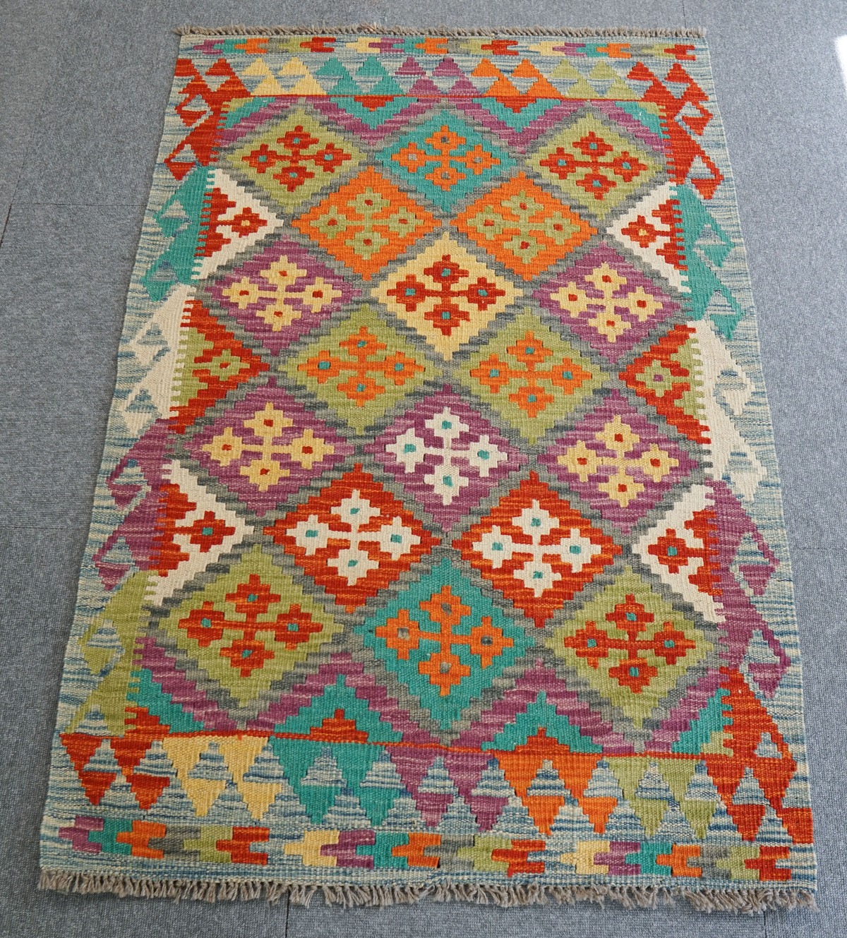 123×84cm【アフガニスタン手織りキリム】手織り絨毯 | Decorworks