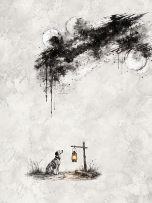 Dalmetian | 5400×7200px・600dpi・約50MB 高解像度PNG｜Digital Download Ink Wash Digital Art【デジタルダウンロード】夜空シリーズアート