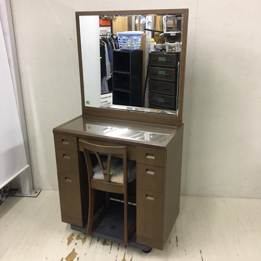 ドレッサー 鏡台 ドレッサー 三面鏡 三面鏡ドレッサー 幅75cm スツール付き 姫系 (鏡台