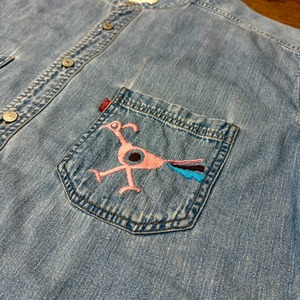 ナスングワム【Nasngwam】Indian motif Denim Shirt　XLサイズ