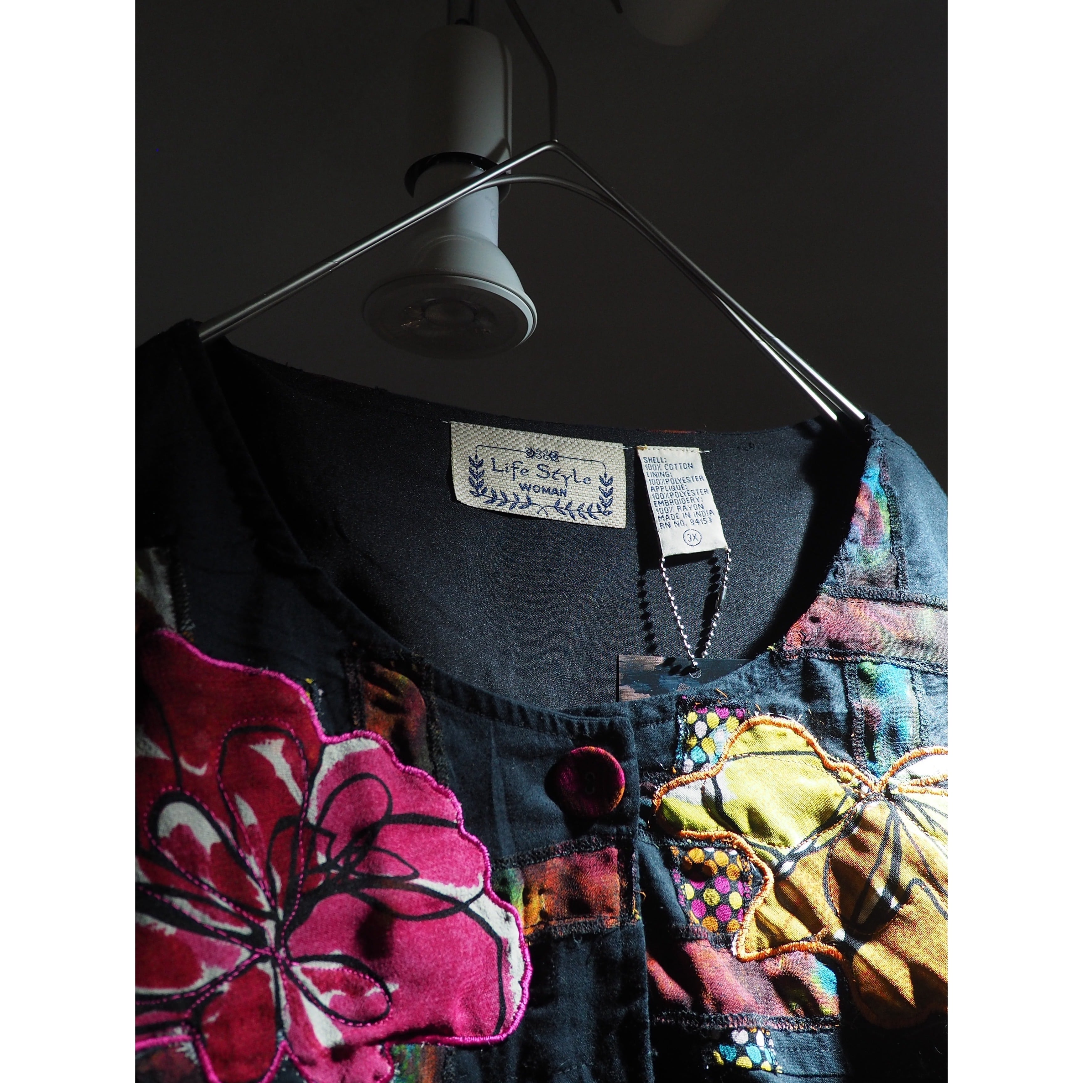 Beautiful Botanical flower embroidery vintage loose jacket