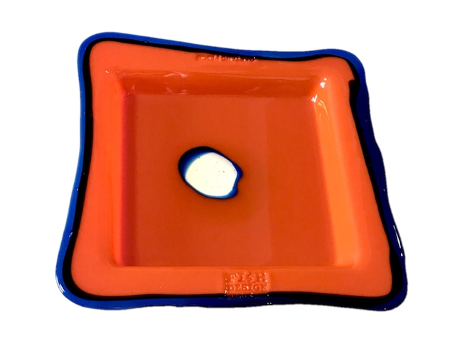 TRY TRAY SQUARE  Matt Orange and Clear Blue  "Fish Design by Gaetano Pesce"  /  CORSI DESIGN