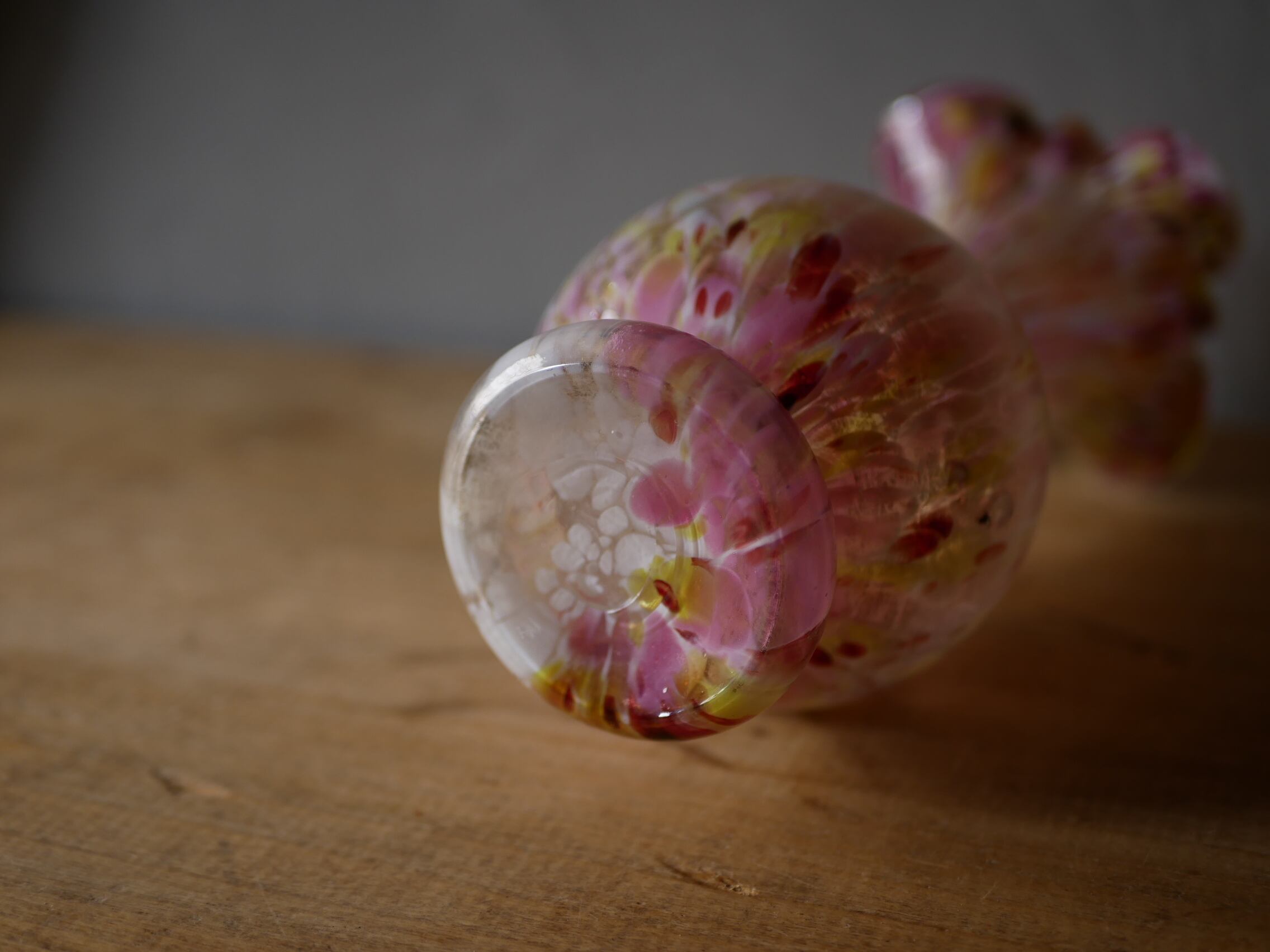 クリシー オパリンガラス フラワーベース フランスヴィンテージ