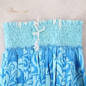 フラダンス 衣装 パウスカート ブルー系 ハワイアンプリント ティアレ柄 ハワイアン 植物柄 花柄 アロハ フラ ダンス レッスン 練習 かわいい おしゃれ さわやか 華やか シングルスカート フレア 軽やか ふんわり ホワイト系 水色 青 白 アウトドアイベント ハワイアンスタイル おしゃれコーデ キュート ガーリー 美シルエット 大人可愛い エレガント