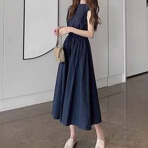 リネン ワンピース レディース 春夏 韓国 大人 かわいい きれいめ おしゃれ 綿麻 フレンチスリーブ ロングワンピース ハイウエスト Aライン 大人可愛い 大人女子