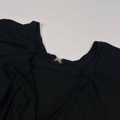 イタリア製 LINA PIERO リーナピエロ プリント レーヨン 半袖Tシャツ カットソー サイズ L /ブラック/レディース