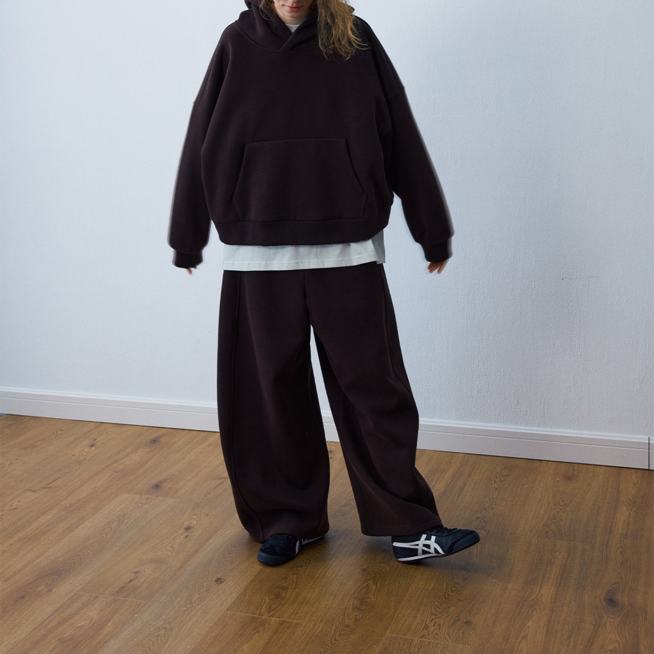 Hooded Drop Shoulder Oversized Sweat T3985