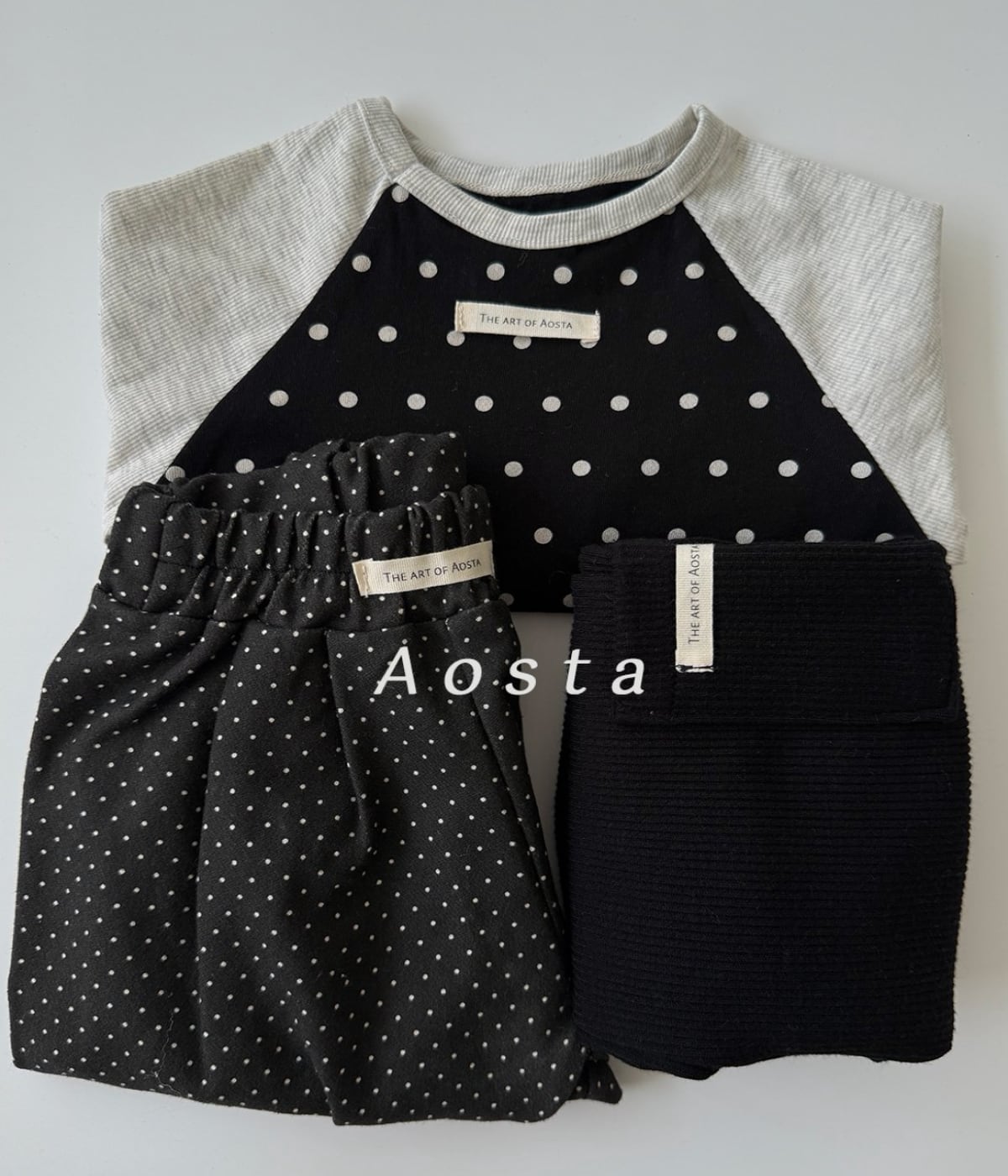 送料無料【予約】/ ドットナグランTシャツ / aosta