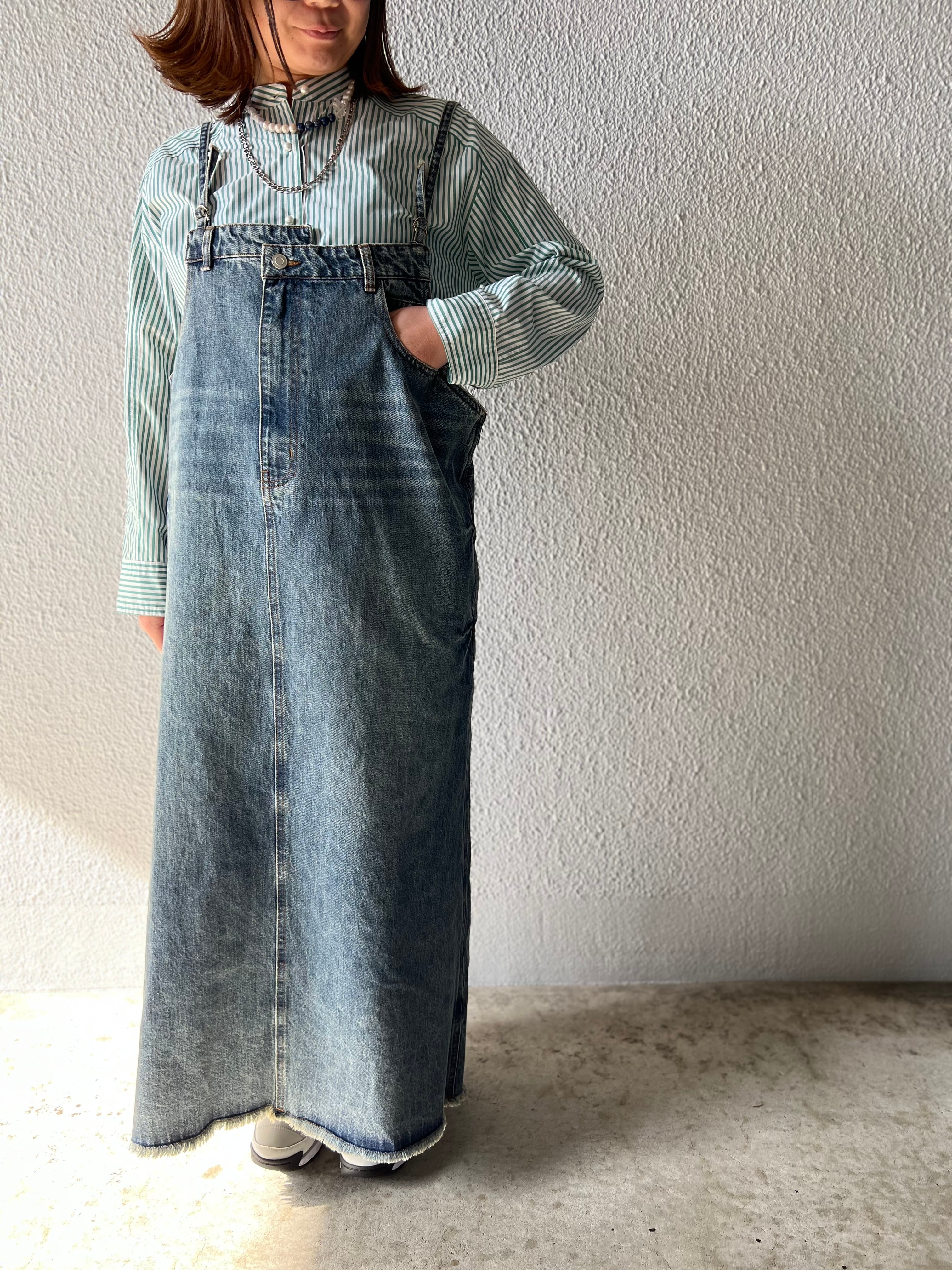 【SELECT】デニムサロペットスカート