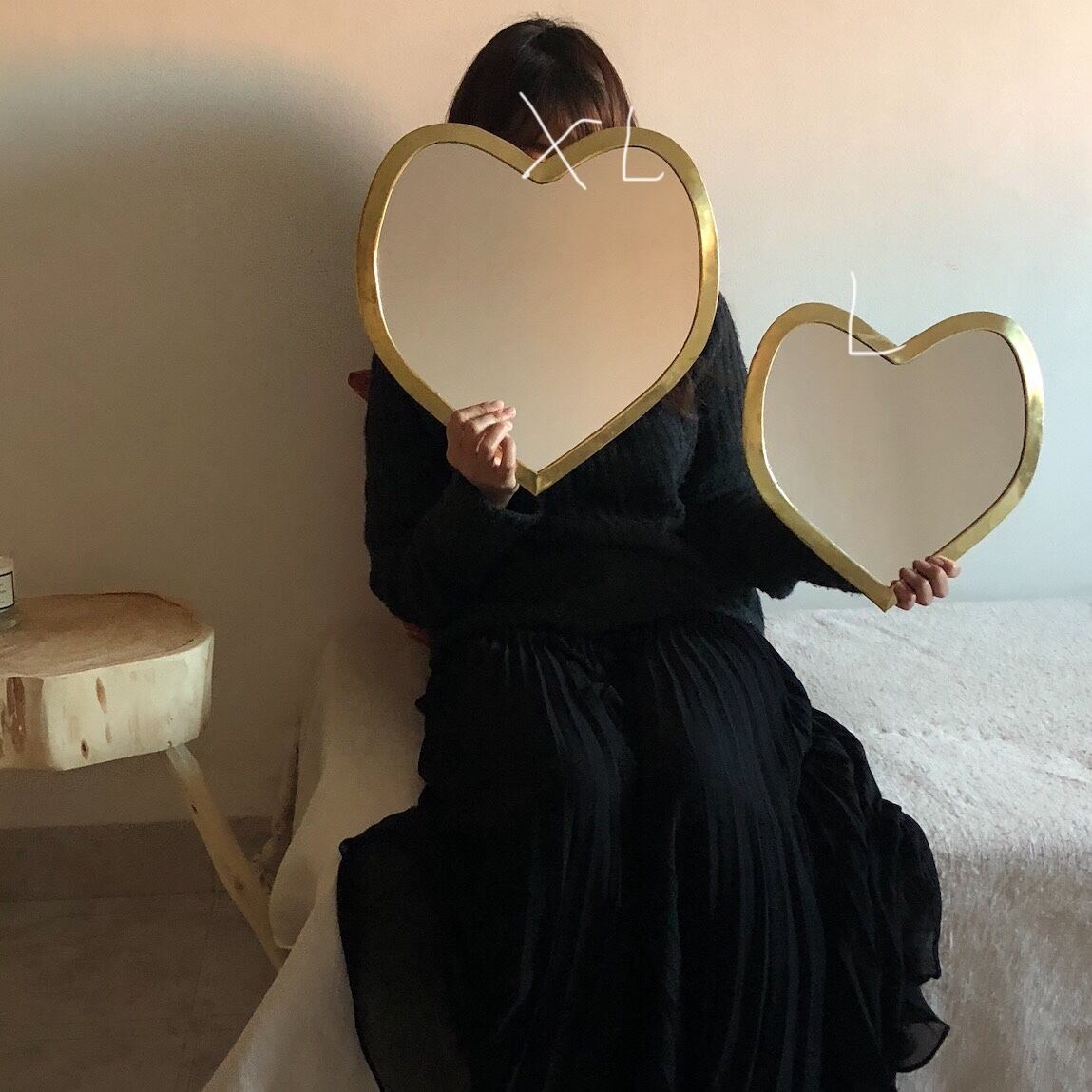 I love me ❤︎Heart mirror Gold❤︎ Lサイズ
