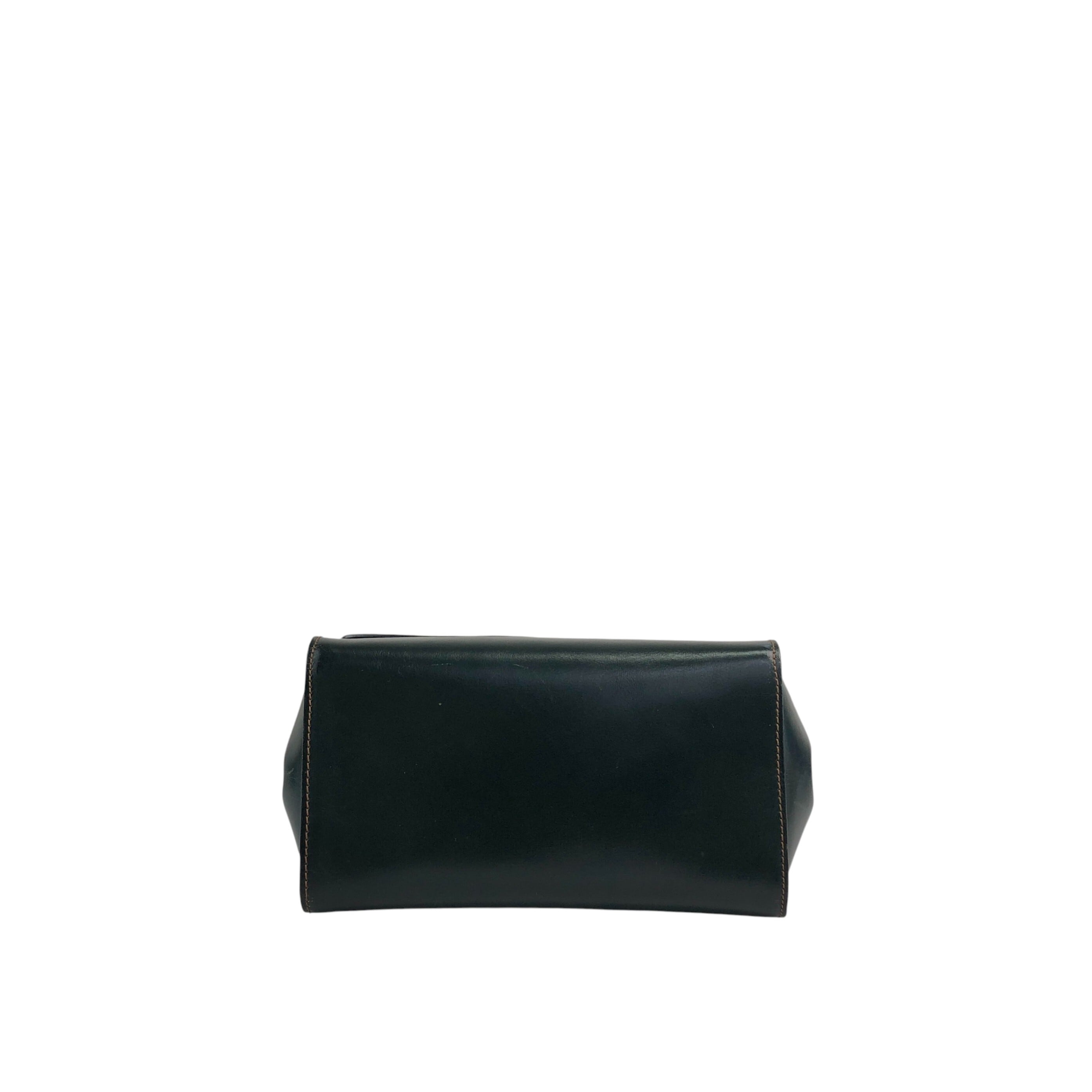 LOEWE ロエベ ショルダーバッグ ダークグリーン ロゴ レザー vintage