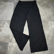 design wave pleats wide pants black
