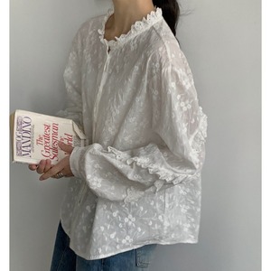frill stand-collar blouse 2litr06315