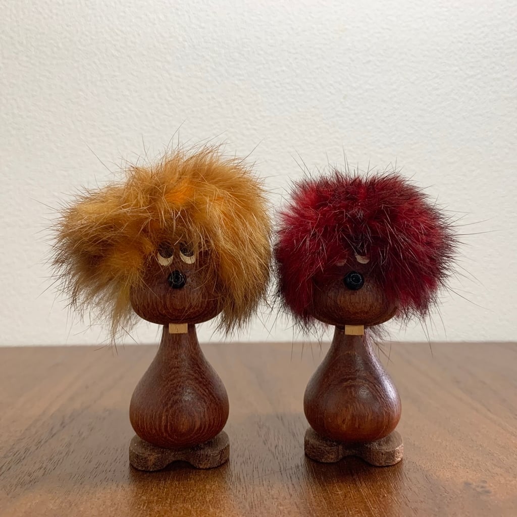 ビンテージ デンマーク製木製トロール フィギリン セット / Sallingboe Denmark Vintage Wooden Figurine