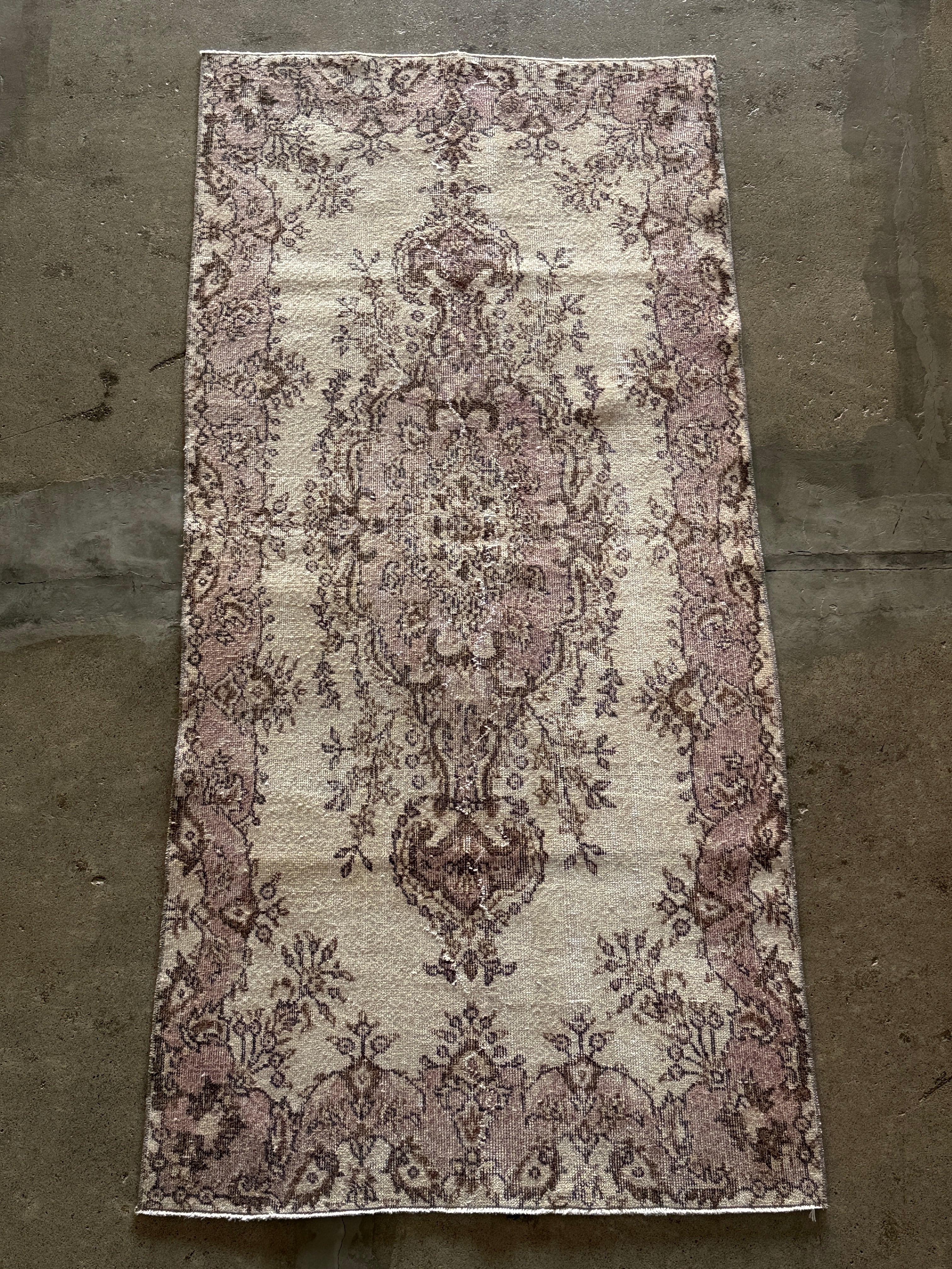 【送料込み】ヴィンテージ トルコラグ イスパルタ絨毯 106x227 TRB4012